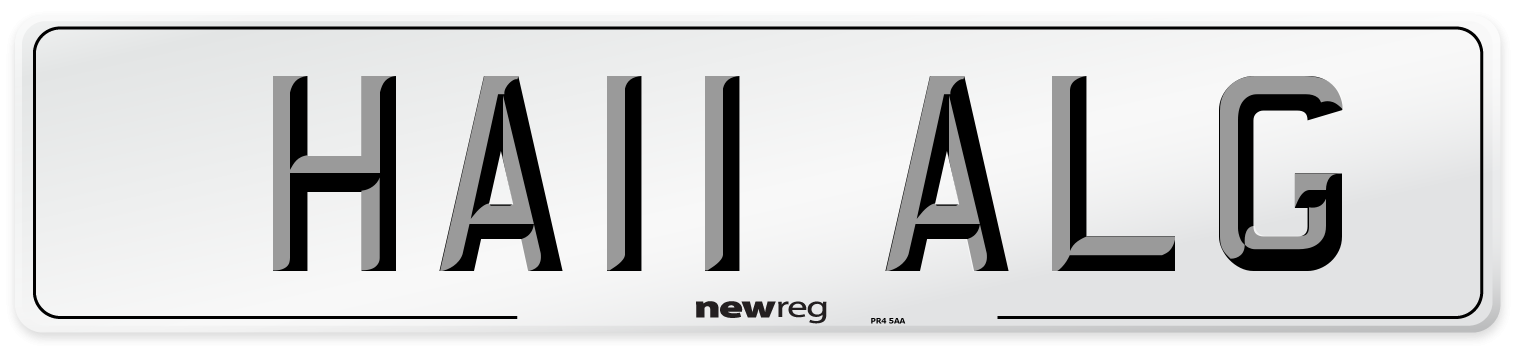 HA11 ALG Number Plate from New Reg